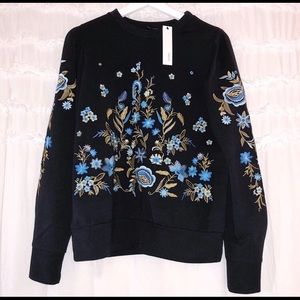 anthropologie Drew Floral Sweatshirt Top